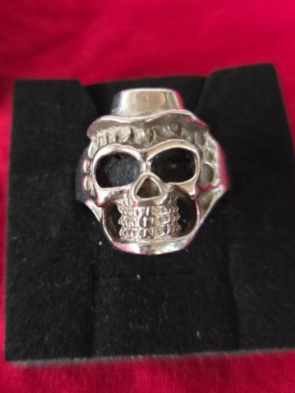 Gothic Biker Skull Ring Size 14, Stainless Steel Skull Ring, Men's Punk Rock